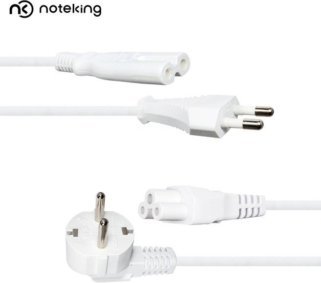 노트킹 화이트 파워 전원 케이블 노트북 어뎁터용 2구 3구 AC 전원케이블, 1개, 3구 전원 케이블 1M