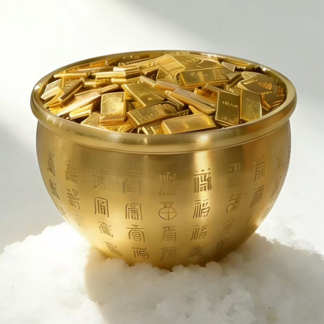 황금항아리 풍수 인테리어 소품 재물운 금전운 미니 단지, 골드