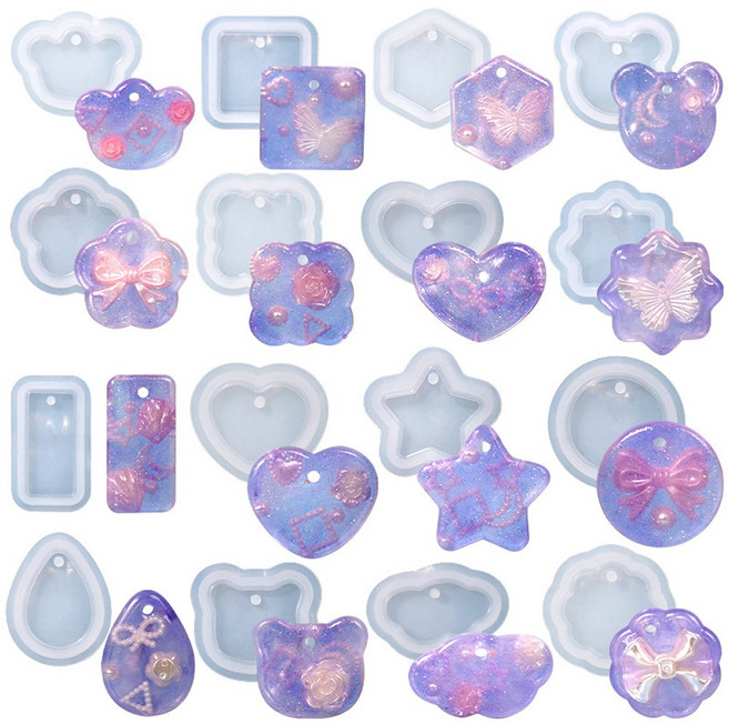 곰덕몰 키링제작 실리콘몰드 16종 레진아트, 1개