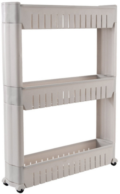 트롤리 틈새 수납장 슬림이동식수납선반 다단구조 틈새공간정리용, 1개, 화이트