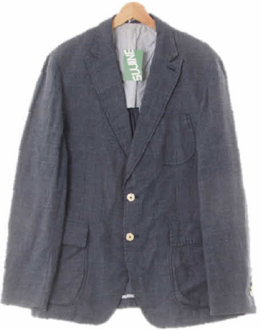 6595 마시모두띠 그레이네이비 하운드체크 울혼방 패치캐주얼블레이저자켓