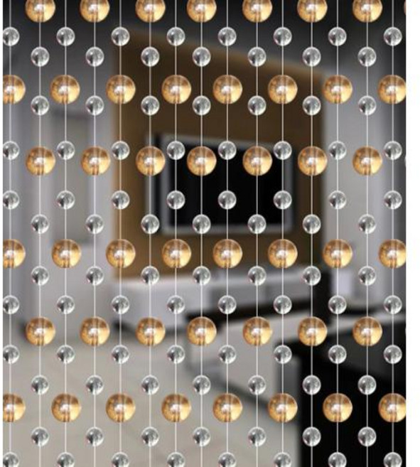 비즈커튼 비즈발 줄커튼 중국집발 문발 실내 홈 장식 크리스탈 유리 구슬 웨딩 용품 축제 무대 배경, 23) Champagne  5 strings 100cm