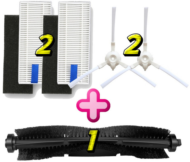 루캔택 치후360 S6 호환 소모품 세트 로봇청소기 메인브러쉬 필터 사이드브러쉬, 1개