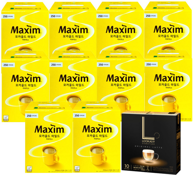 [맥심] 모카골드 잔망 루피 에디션, 12g, 250개입, 10개