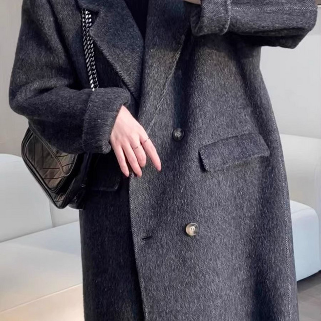 BLAANDBLANK 雙面羊絨羊毛呢子大衣女 中長款 赫本風 毛呢女 V5FTGT01A