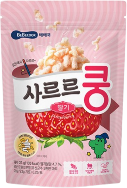 아기과자 딸기 사르르쿵 6개, 23g, 1개