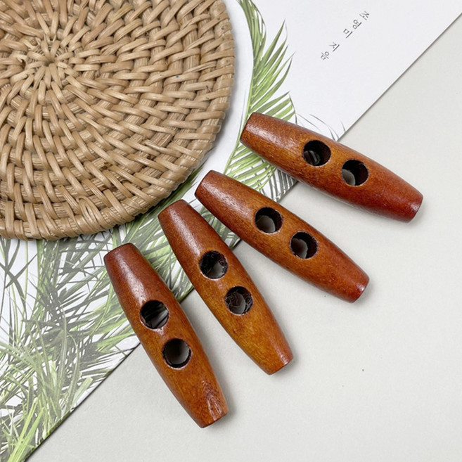 헤세드 국산) 5cm 2구 타원 앵글 떡볶이단추 코트단추 (4개), 카멜