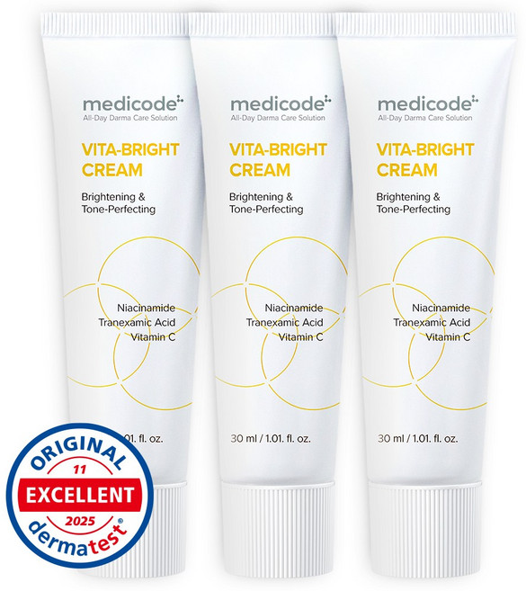 메디코드 비타민C 브라이트 멜라논 크림 트라넥삼산 기미 미백 케어, 3개, 30ml