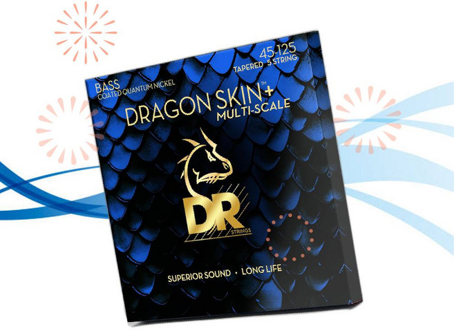DR Strings 스트링 베이스 기타줄 드래곤 스킨+ 퀀텀 니켈 DBQM5-45 5현 멀티 스케일 VO, 1개