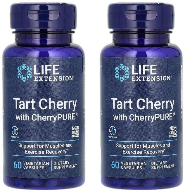 라이프 익스텐션 CherryPURE 타트체리 캡슐 60정 (480mg) 2병 - 쿠팡