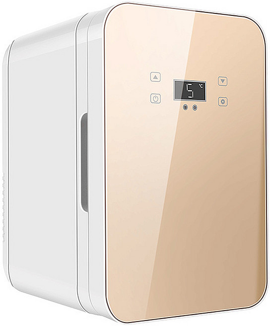 數控版迷你冷藏冰箱 車載冰箱 48-50W 低功率 靜音節能 智能觸屏, 金色, 單核數顯