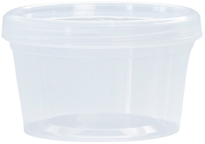 리밀 다용도 플라스틱 원형 스크류 밀폐 소분 용기 반찬통 슬라임통 세트 115파이 350ml 중, 1개, 90개입