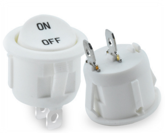 포그디 원통 사각 온오프 시소 토글스위치, 원통 화이트, 2개
