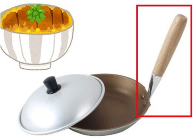 국산 돈부리팬의 여분 손잡이만 팬지름 18Cm용 규동팬 여분 나무손잡이, 1개