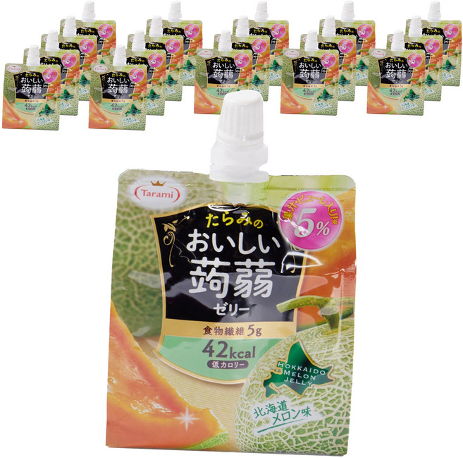 타라미 맛있는 곤약 젤리 홋카이도 멜론 맛, 18개
