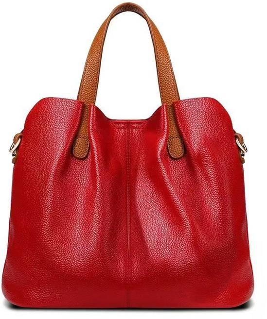 Mimi Market 프리미엄 천연소가죽 여성 토트백 가볍고 부드러운 크로스 숄더백