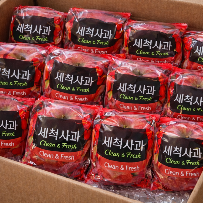 [주문량폭발] 고당도 선별 꿀 세척 부사 사과, 1박스, 2kg 소과 (12과내외)