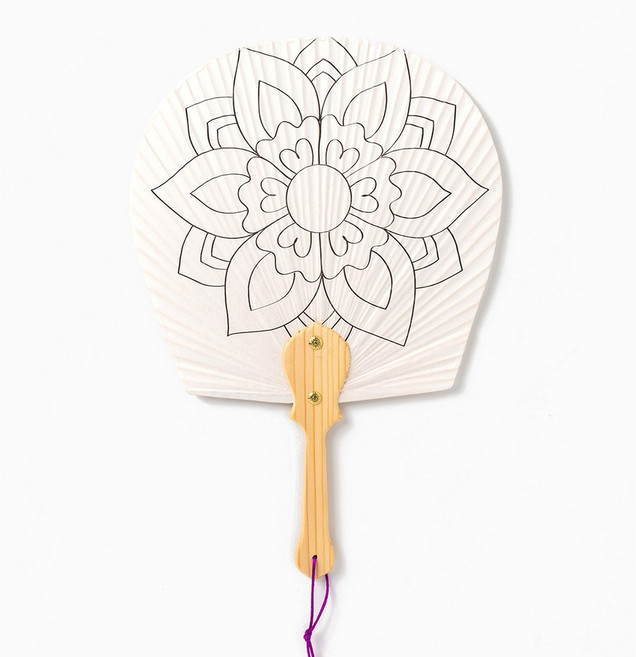 민화샵 고급형 전통 평부채 만들기, 1개, 단청 SDPPP0045