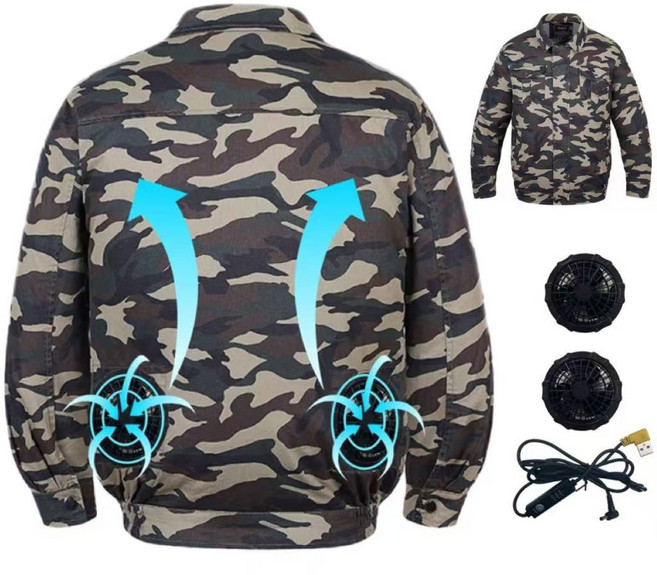 [KC인증] 아이스 에어컨조끼 냉각 선풍기조끼 쿨 냉풍조끼 여름작업복 얼음조끼 등산 현장작업 USB 선풍기 KTF-6