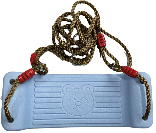 야외그네 두꺼운밧줄 안전한 설치 어린이 스윙체어 하늘색 핑크색 초록색 노란색 놀이터그네, 라이트 블루 베어 스윙 (로프로 강화), 1개