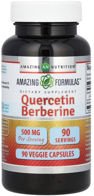 어메이징뉴트리션 퀘르세틴 베르베린 500mg 베지캡슐 90정, 1개 - 쿠팡