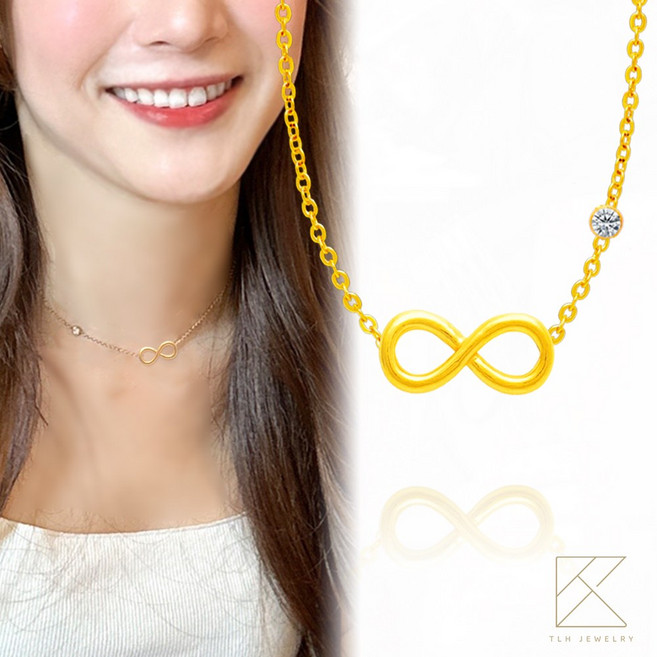 TLH JEWELRY 無限符號項鍊 簡約時尚鋯石項鍊