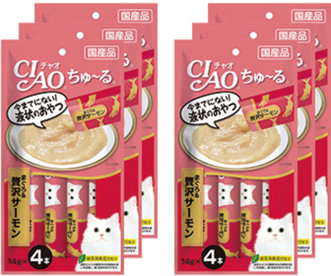 챠오츄르 고양이 짜먹는 간식, 혼합맛(참치/연어), 14g, 24개