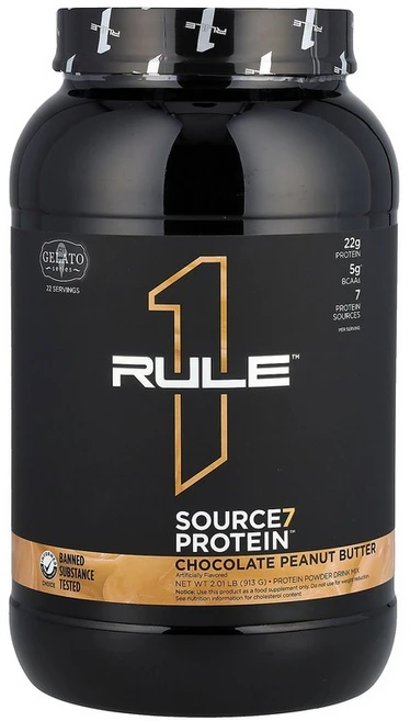 Rule One Proteins Source7 Protein Powder Drink Mix Chocolate Peanut Butter 2.01 lb (913 g), 911 g, 1개 - 쿠팡