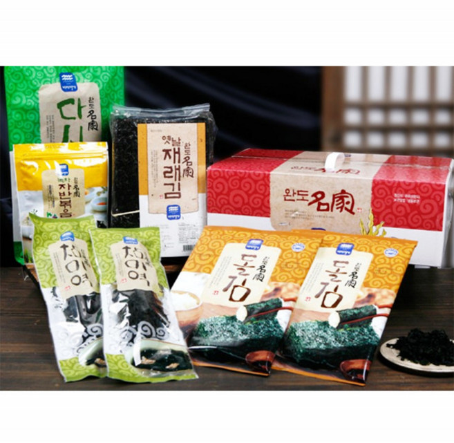 청정해역 완도 자른미역 세트 신선한 바다향 가득한 재래김 김 미역 종합구성 단체선물 대량구매, 1세트