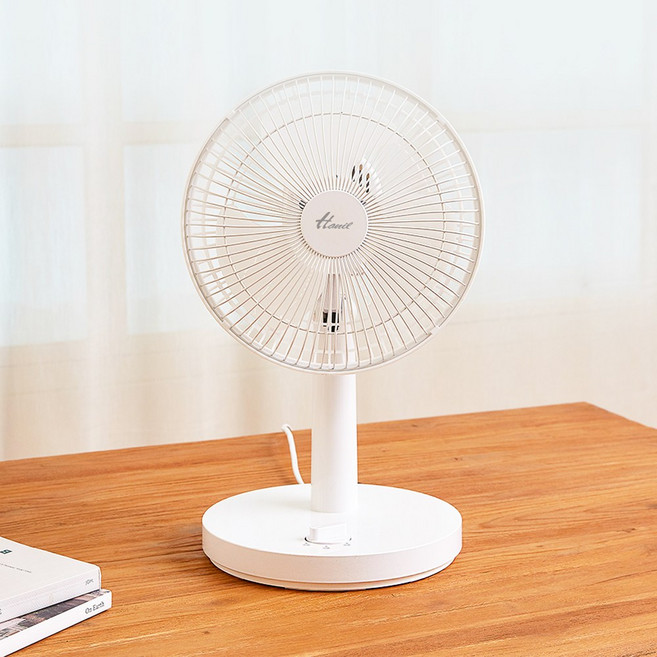 한일 미니 탁상용 선풍기 자동회전 강약조절 사무실 공부방 화장할때, 화이트