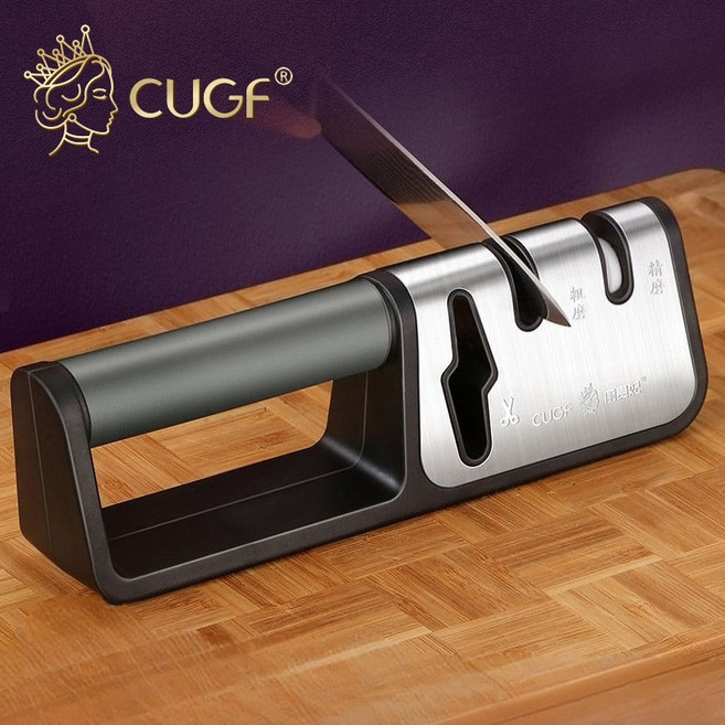 CUGF 廚貴妃 三合一磨刀器 磨菜刀 磨剪刀 磨刀棒, 1個