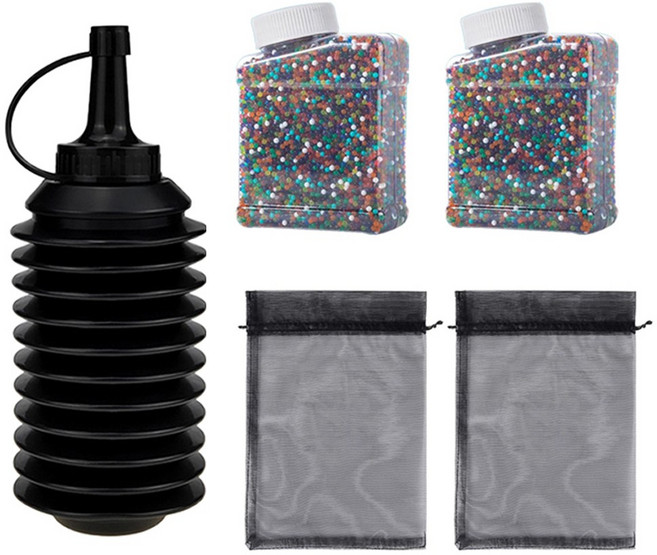 투데이리빙 3종 세트 대용량 젤리 총알 20000발 2개입 + 총알주입기 + 필터백 세트 소프트 안전한 액체 젤리탄 배그 서바이벌 워터밤 축제 소프트건 젤리총 액체총알, 1세트, R98508A(혼합색상