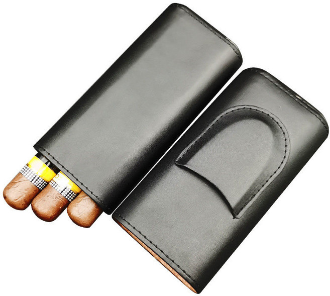 시가 담배 박스 커터 케이스 시가 커터 없음 내장 가죽 시가 담배케이스 편백나무 브라운, 2_블랙 커터 없음 삼나무
