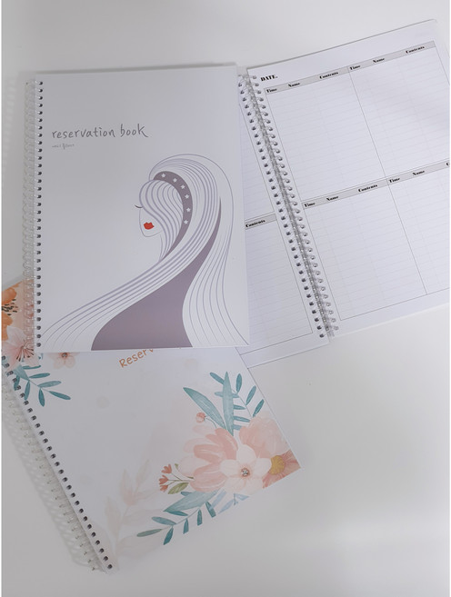 예약노트 반영구 미용실 네일샵 매출장부 양면 150page 그림표지, TYPE D, 레드립, 투명