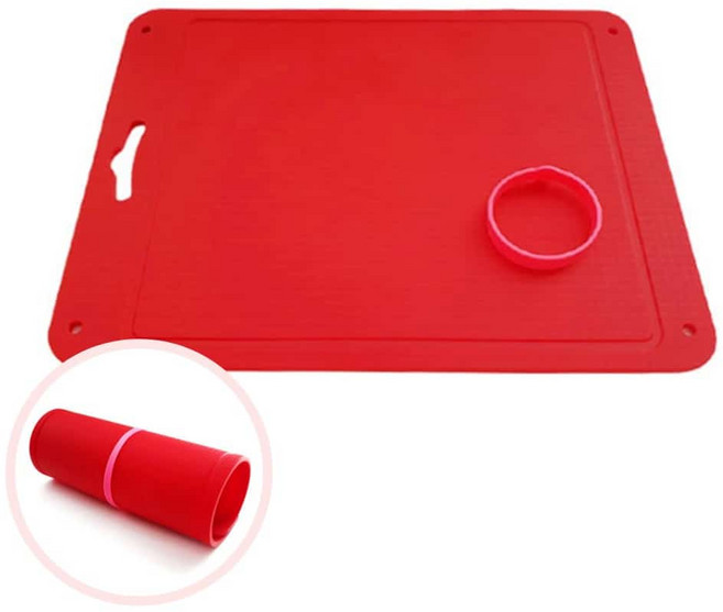 국산 실리콘 휴대용 얇은도마 롤도마 캠핑용 중형, 1개