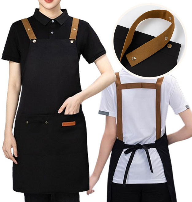 트리에 길이조절 방수 앞치마 H형, 1개, 블랙