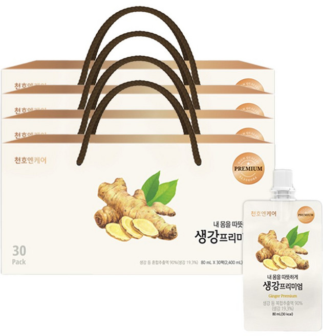 천호엔케어 내 몸을 따뜻하게 생강즙 프리미엄 30p, 80ml, 120개