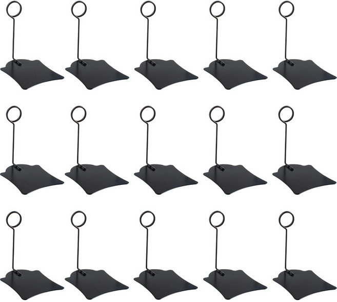 BUZOO 스탠드 POP 가격표꽂이 명함 사진 엽서 메모 꽂이 메뉴 가격표 명함 꽂이, 15개, 블랙