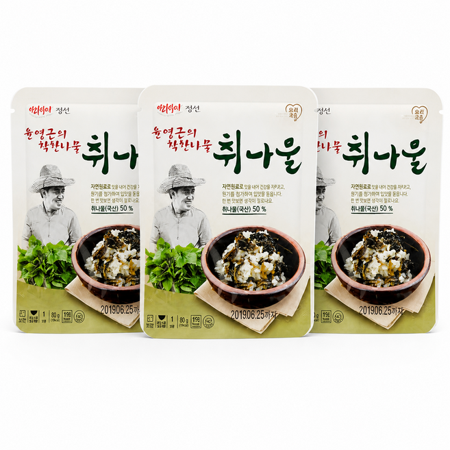 오버파워푸드 취나물 밥 윤영근의 착한나물 80g (수량선택) 비빔밥 볶음밥, 3개