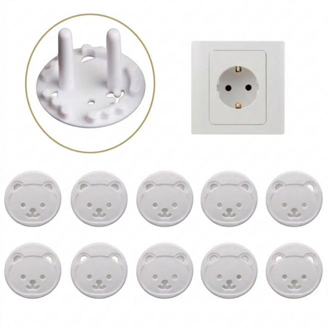 딜리버샵 콘센트 안전커버 감전방지 보호캡 10개, 화이트