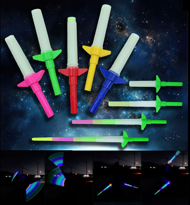 반짝반짝 LED 불빛 4단 응원봉 콘서트 야외 캠핑 놀이 야광봉 불빛봉, 5개, 균일혼합