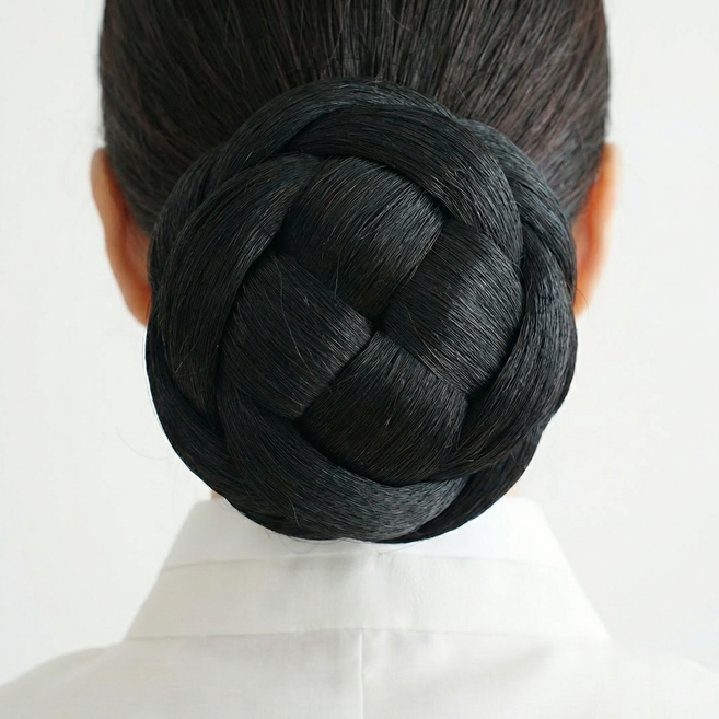 지구원 성인용 한복 혼주 돌잔치 쪽머리 올림머리 가발