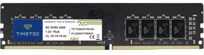 타임텍 32GB 키트(2x16GB) DDR4 2666MHz PC4-21300 비-ECC 언버퍼드 1.2V CL19 2Rx8 듀얼 랭크 288핀 UDIMM 데스크탑 메모리 RAM, 8GB