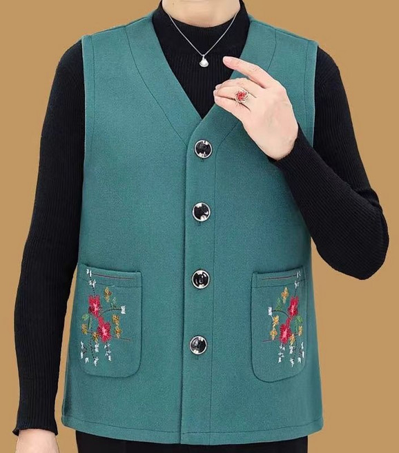 해피유통 엄마 중장년 얇은 봄가을 베스트 코트 조끼 할머니 조끼 BJJ001