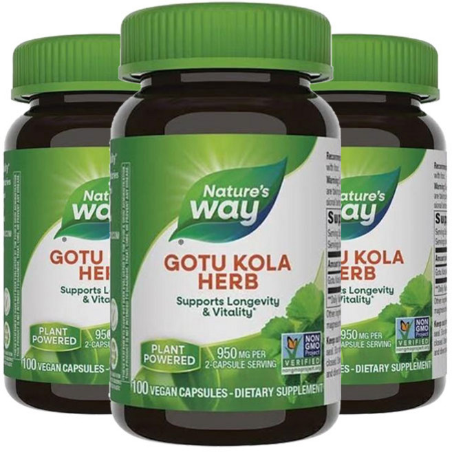 네이쳐스웨이 고투 쿨라 허브 950mg 베지테리안 캡슐, 100정, 3개