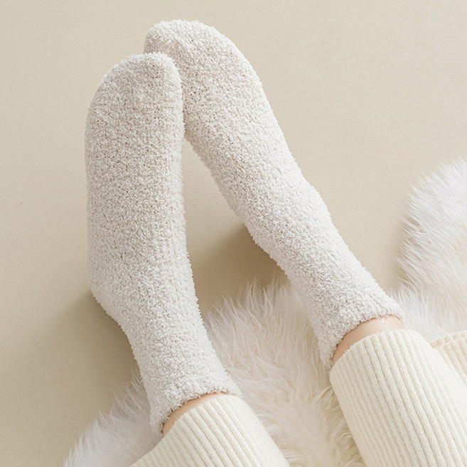 5켤레 세트 무압박 무지 수면양말 임산부 극세사 털양말 산모양말