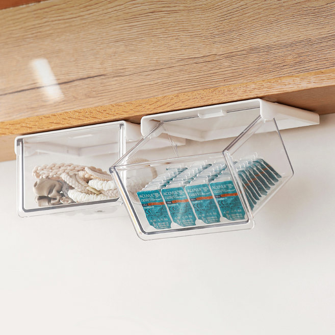 코지티 무타공 슬라이딩 히든 수납 서랍, 화이트, 1개