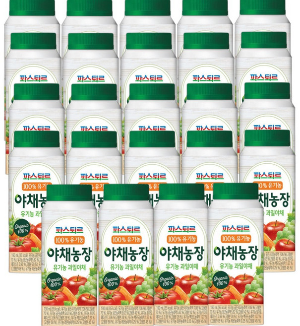 파스퇴르 유기농 야채농장 과일야채 190mlx24팩, 24개, 190ml