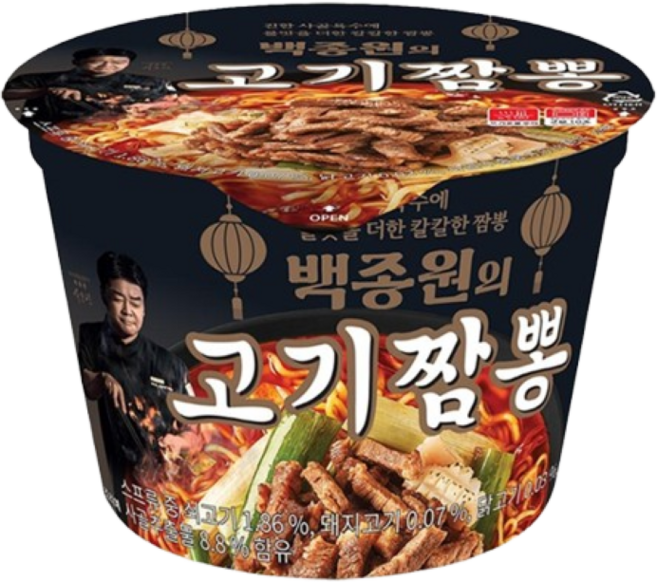 백종원의 고기짬뽕 용기컵라면 105g, 3개