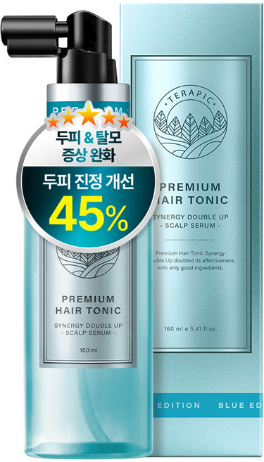 테라픽 프리미엄 헤어토닉 시너지 더블 업 블루 & 가려운 두피, 1개, 160ml